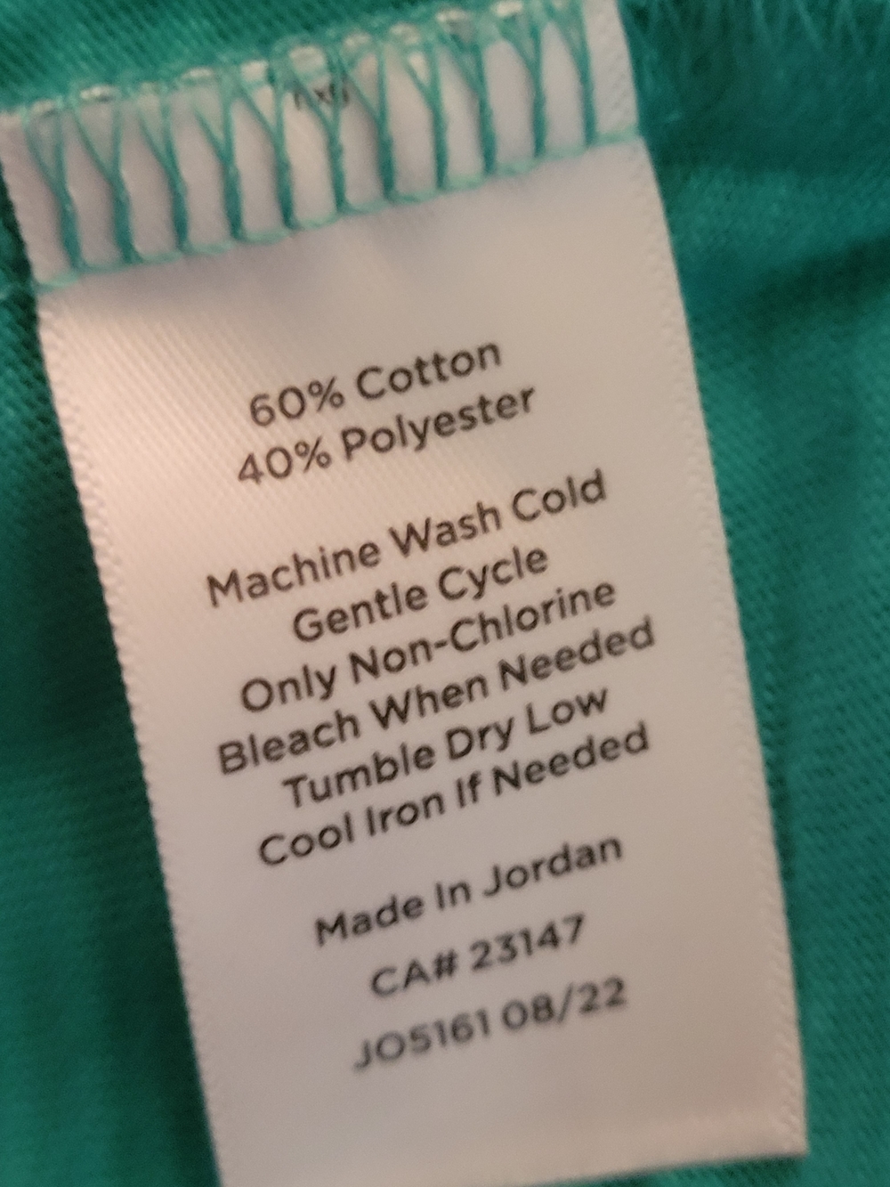 Talbots Teal V-Neck Short Sleeve Tee - Picture 2 of 6